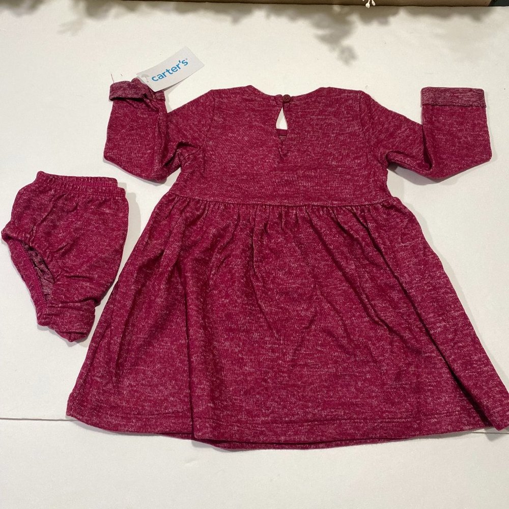 Kids **CARTER'S*** BABY GIRLS TUTU DRESS LONG SLEEVE WITH BOW TIE. SIZE: 9M